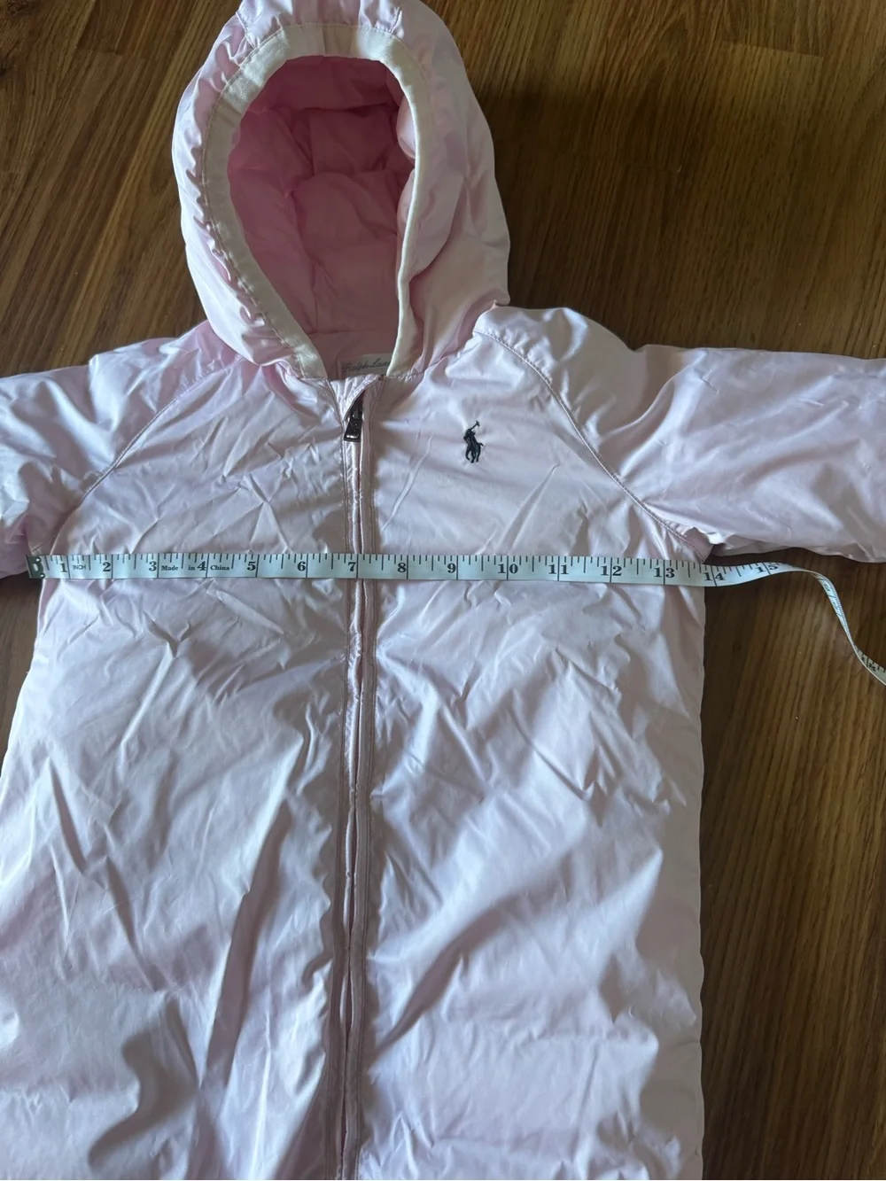 Ralph Lauren Baby Girls Pink Hooded Snowsuit Bunting One Piece 9-12 month